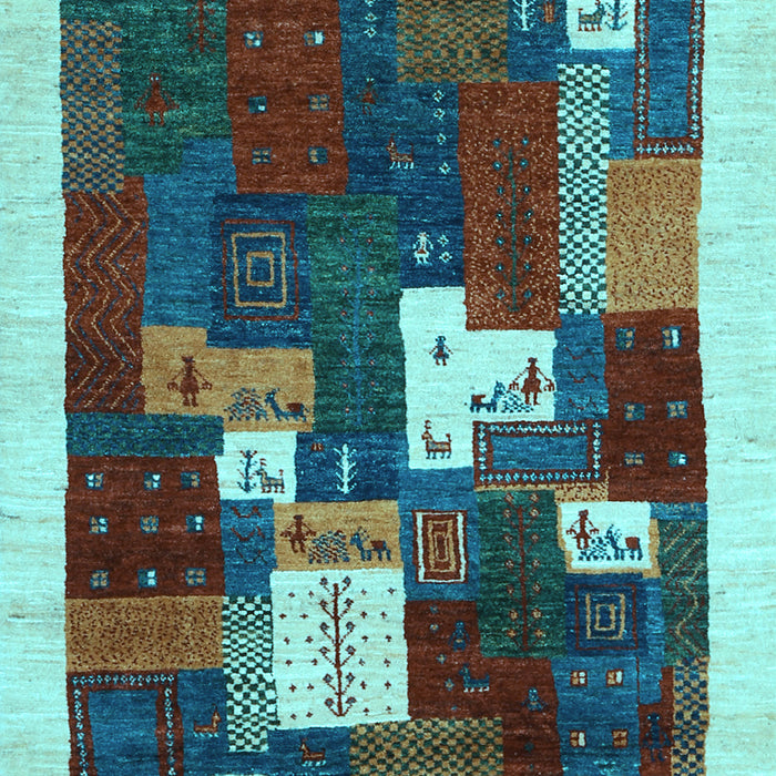 Abstract Light Blue Contemporary Rug, con1626lblu