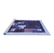 Sideview of Machine Washable Abstract Blue Contemporary Rug, wshcon1626blu