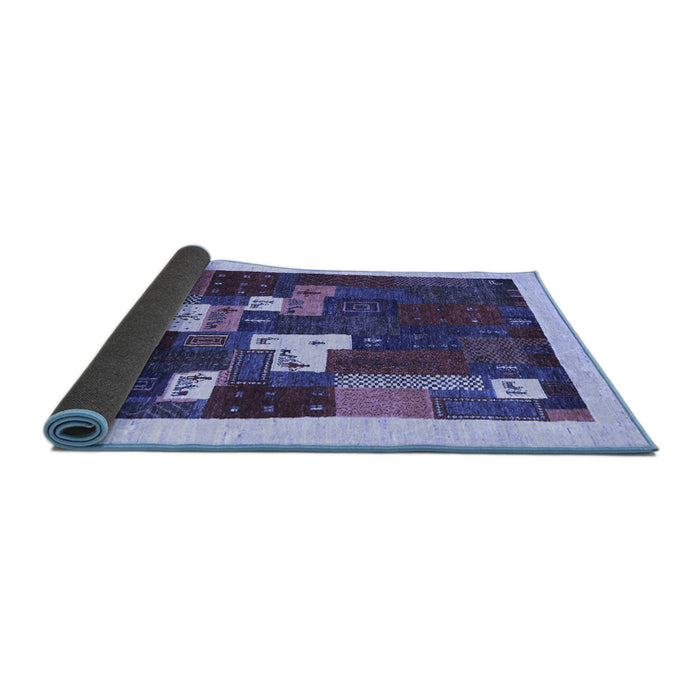Sideview of Abstract Blue Contemporary Rug, con1626blu