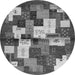 Square Abstract Gray Contemporary Rug, con1627gry