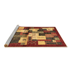 Sideview of Machine Washable Abstract Brown Contemporary Rug, wshcon1627brn