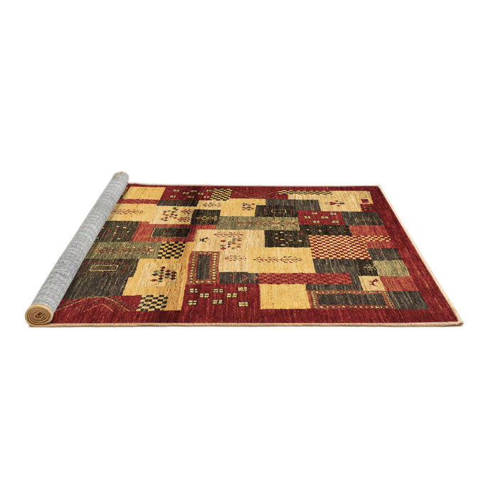 Sideview of Machine Washable Abstract Brown Contemporary Rug, wshcon1627brn