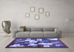 Machine Washable Abstract Blue Contemporary Rug in a Living Room, wshcon1627blu