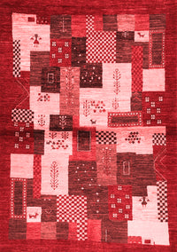 Abstract Red Contemporary Rug, con1627red