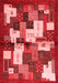 Abstract Red Contemporary Area Rugs