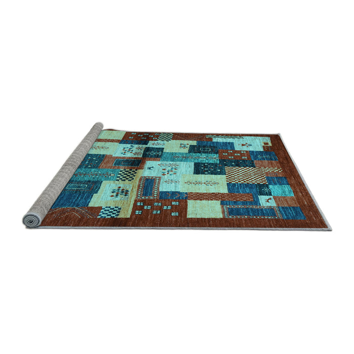 Sideview of Machine Washable Abstract Light Blue Contemporary Rug, wshcon1627lblu