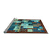 Sideview of Machine Washable Abstract Light Blue Contemporary Rug, wshcon1627lblu