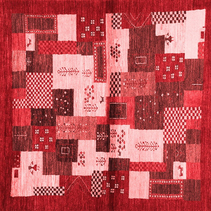 Machine Washable Abstract Red Contemporary Rug, wshcon1627red