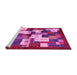 Sideview of Machine Washable Abstract Pink Contemporary Rug, wshcon1627pnk