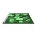 Sideview of Machine Washable Abstract Emerald Green Contemporary Area Rugs, wshcon1627emgrn