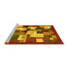 Sideview of Machine Washable Abstract Yellow Contemporary Rug, wshcon1627yw