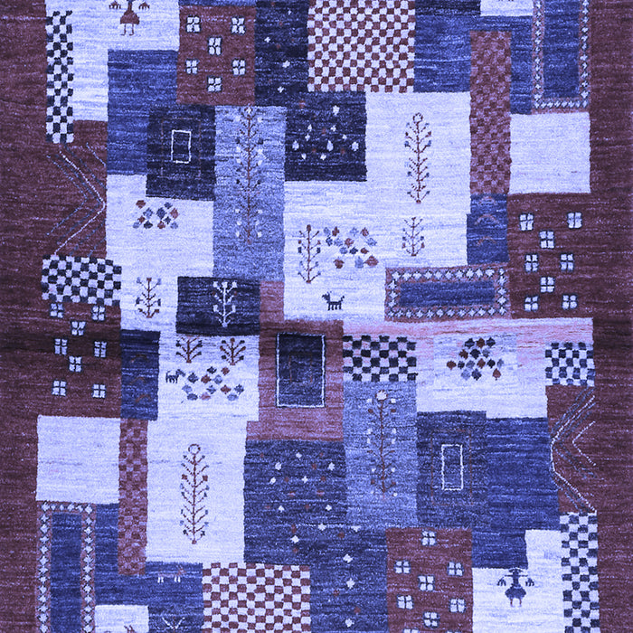Abstract Blue Contemporary Rug, con1627blu