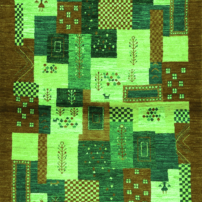 Abstract Green Contemporary Rug, con1627grn