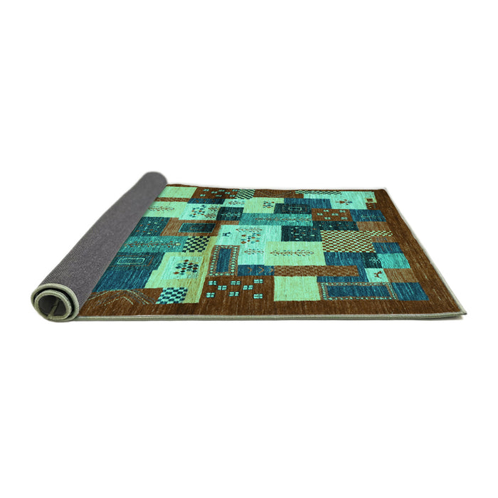 Sideview of Abstract Turquoise Contemporary Rug, con1627turq