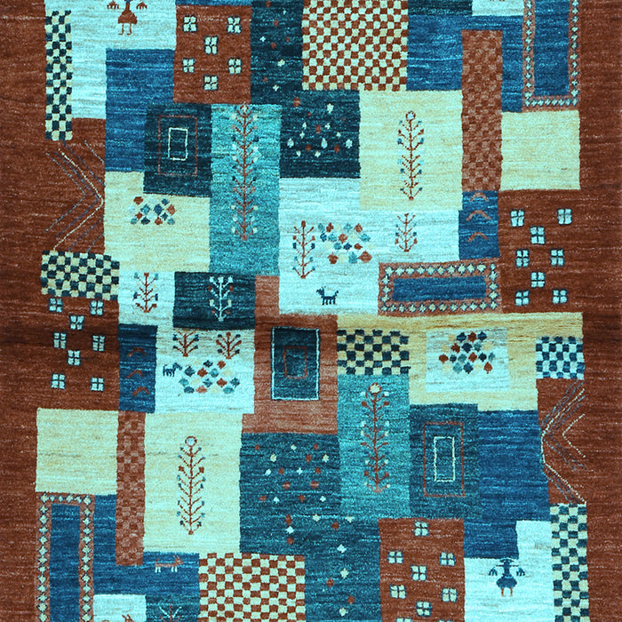 Abstract Light Blue Contemporary Rug, con1627lblu