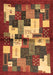 Machine Washable Abstract Brown Contemporary Rug, wshcon1627brn