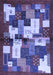 Machine Washable Abstract Blue Contemporary Rug, wshcon1627blu