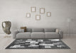 Machine Washable Abstract Gray Contemporary Rug in a Living Room,, wshcon1627gry