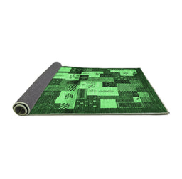 Sideview of Abstract Emerald Green Contemporary Rug, con1627emgrn
