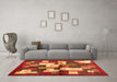 Machine Washable Abstract Orange Contemporary Area Rugs in a Living Room, wshcon1627org