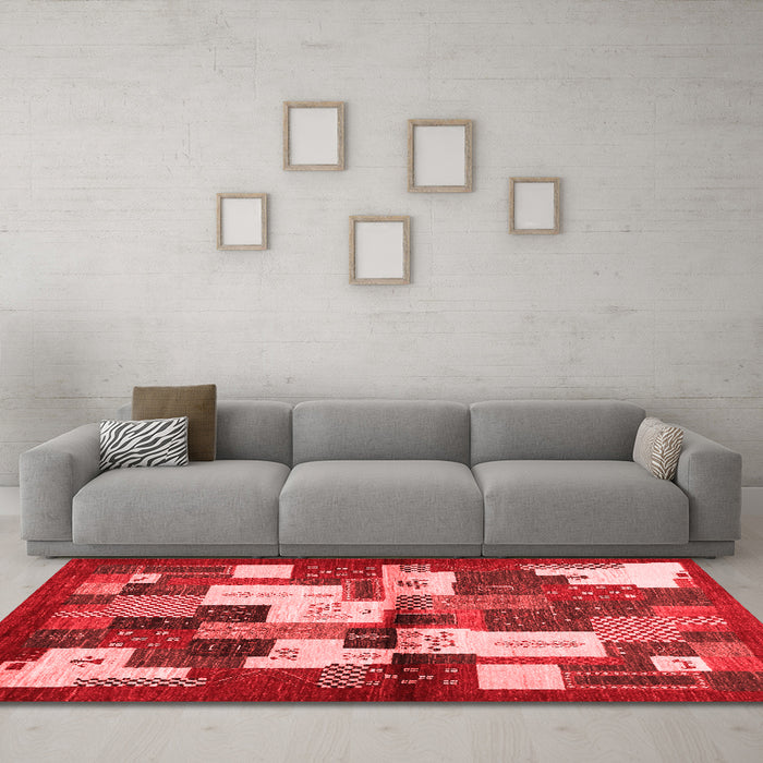 Contemporary Red Washable Rugs