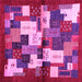 Square Abstract Pink Contemporary Rug, con1627pnk