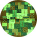 Square Abstract Green Contemporary Rug, con1627grn