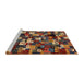 Serging Thickness of Machine Washable Contemporary Saffron Red Rug, wshcon1628