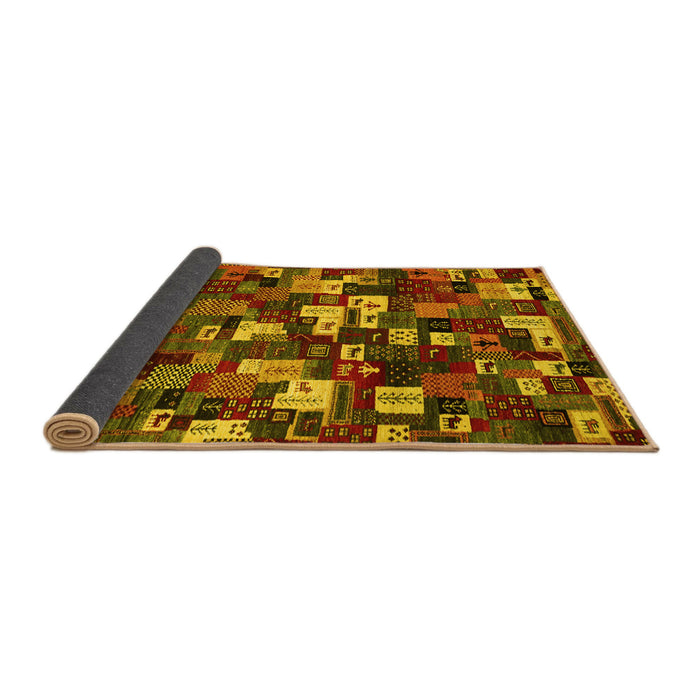 Sideview of Abstract Yellow Contemporary Rug, con1628yw