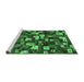 Sideview of Machine Washable Abstract Emerald Green Contemporary Area Rugs, wshcon1628emgrn