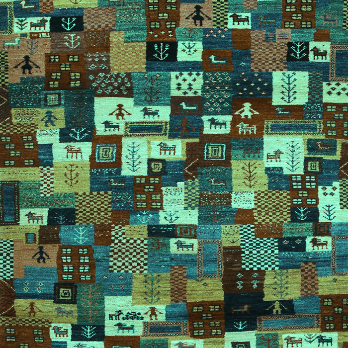 Abstract Turquoise Contemporary Rug, con1628turq