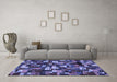 Machine Washable Abstract Blue Contemporary Rug in a Living Room, wshcon1628blu