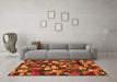 Machine Washable Abstract Orange Contemporary Area Rugs in a Living Room, wshcon1628org