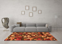 Machine Washable Abstract Orange Contemporary Rug, wshcon1628org