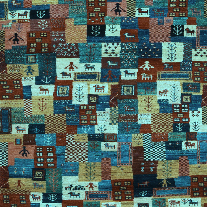 Machine Washable Abstract Light Blue Contemporary Rug, wshcon1628lblu