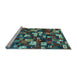 Sideview of Machine Washable Abstract Light Blue Contemporary Rug, wshcon1628lblu