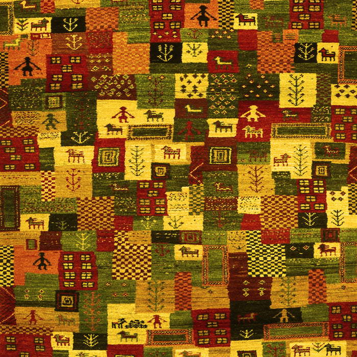 Machine Washable Abstract Yellow Contemporary Rug, wshcon1628yw