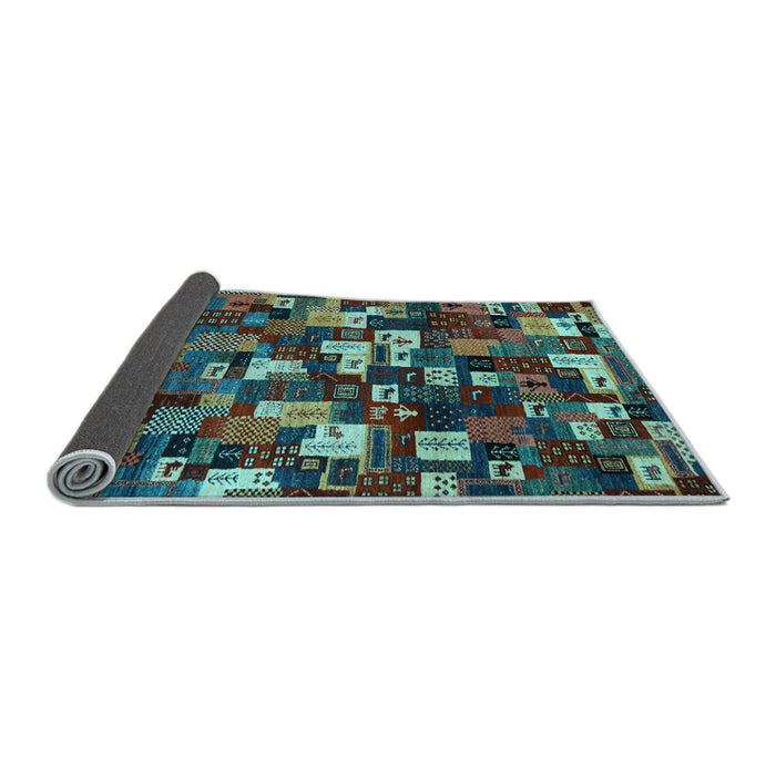 Sideview of Abstract Light Blue Contemporary Rug, con1628lblu