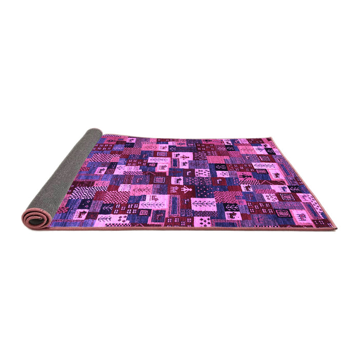 Sideview of Abstract Purple Contemporary Rug, con1628pur