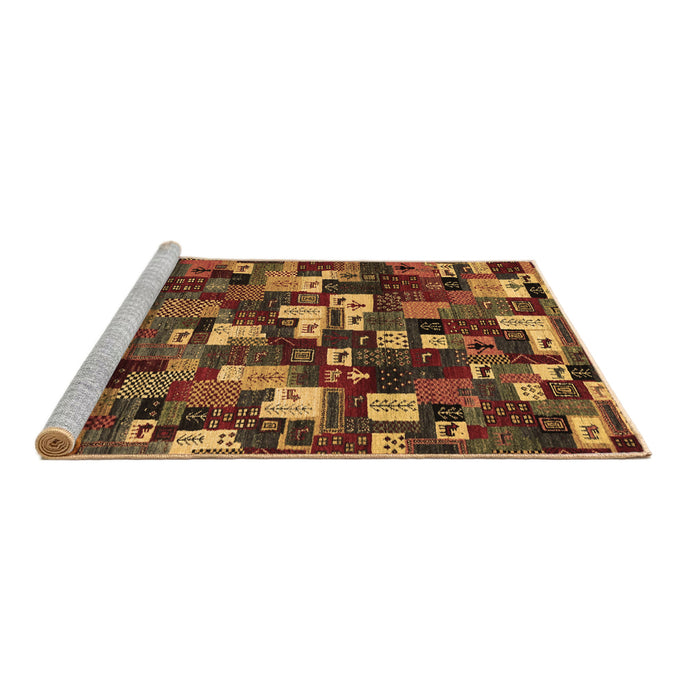 Sideview of Machine Washable Abstract Brown Contemporary Rug, wshcon1628brn