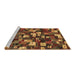 Sideview of Machine Washable Abstract Brown Contemporary Rug, wshcon1628brn