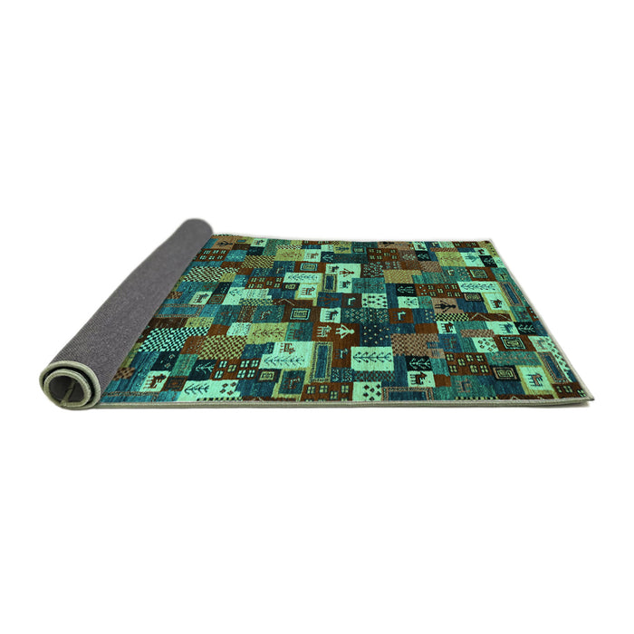 Sideview of Abstract Turquoise Contemporary Rug, con1628turq