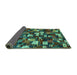 Sideview of Abstract Turquoise Contemporary Rug, con1628turq