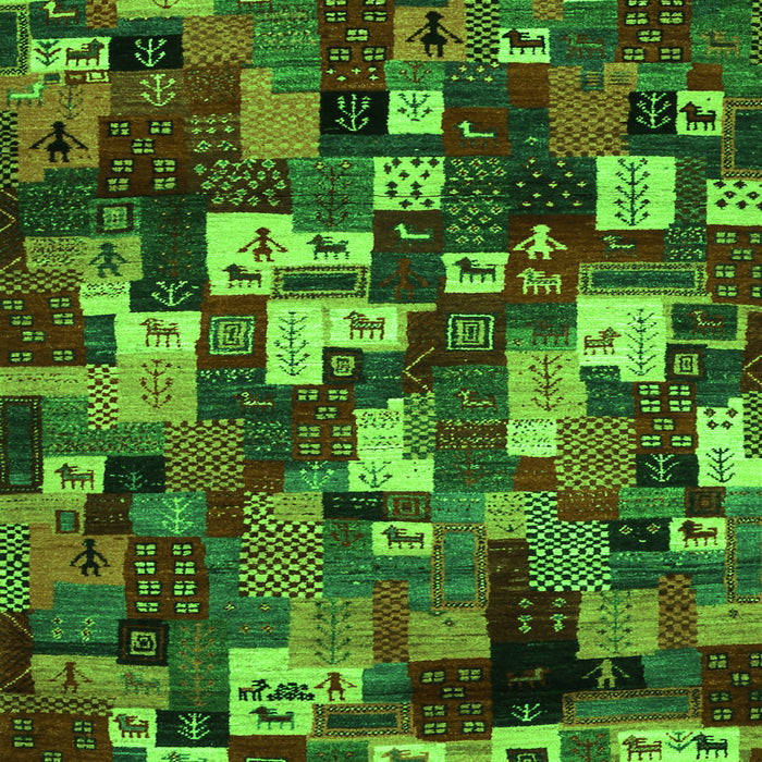 Abstract Green Contemporary Rug, con1628grn