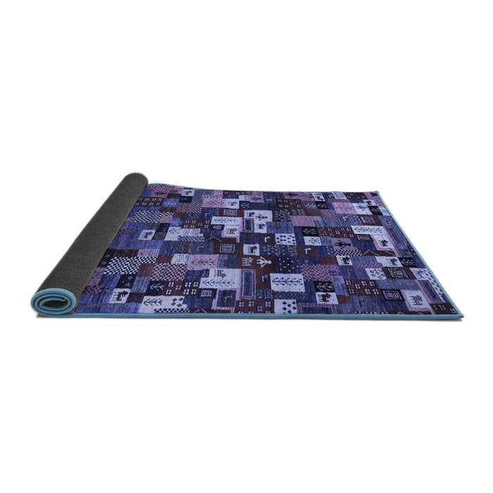 Sideview of Abstract Blue Contemporary Rug, con1628blu