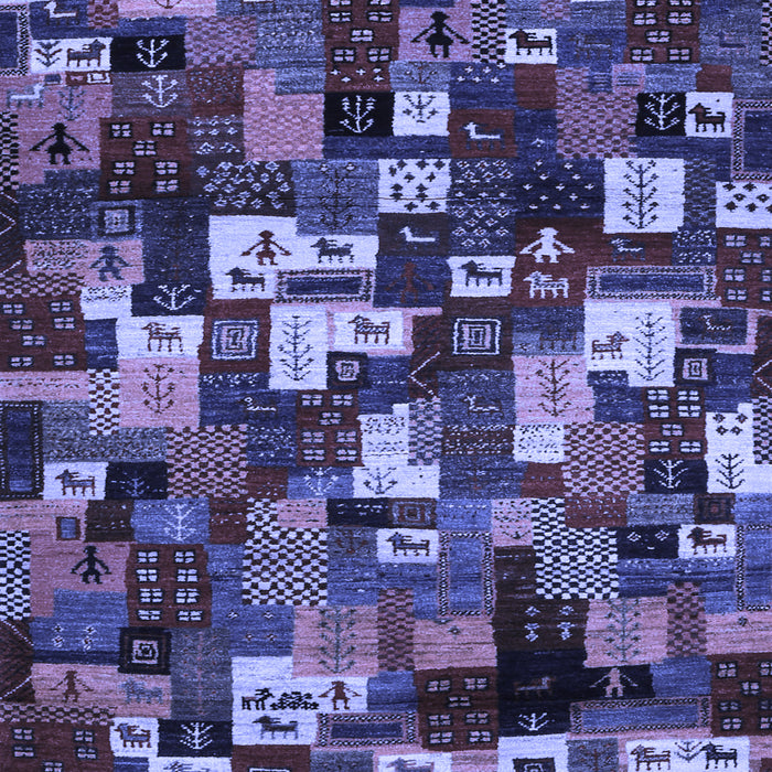 Machine Washable Abstract Blue Contemporary Rug, wshcon1628blu