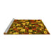 Sideview of Machine Washable Abstract Yellow Contemporary Rug, wshcon1628yw