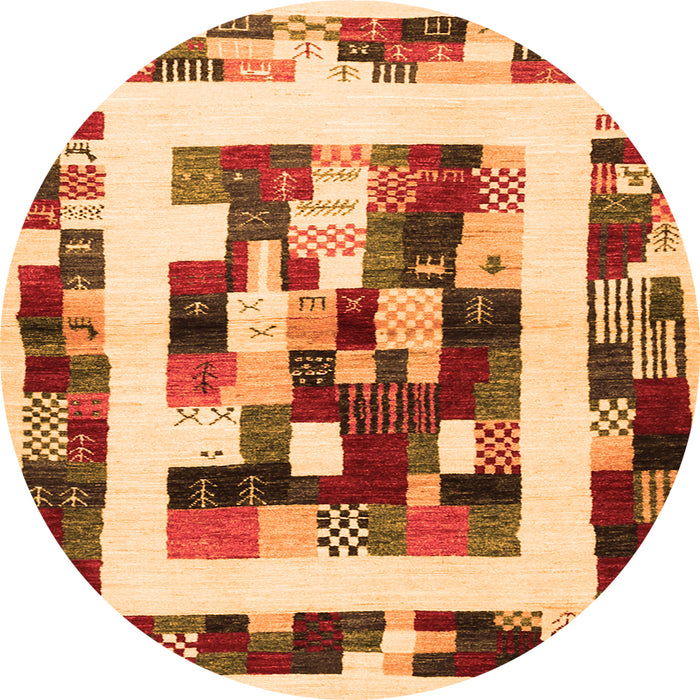 Square Abstract Orange Contemporary Rug, con1629org