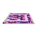 Sideview of Machine Washable Abstract Purple Contemporary Area Rugs, wshcon1629pur