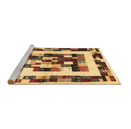 Sideview of Machine Washable Abstract Brown Contemporary Rug, wshcon1629brn
